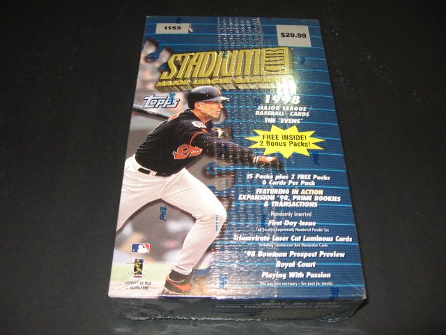 1998 Topps Stadium Club Baseball The Evens Blaster Box (17/6)