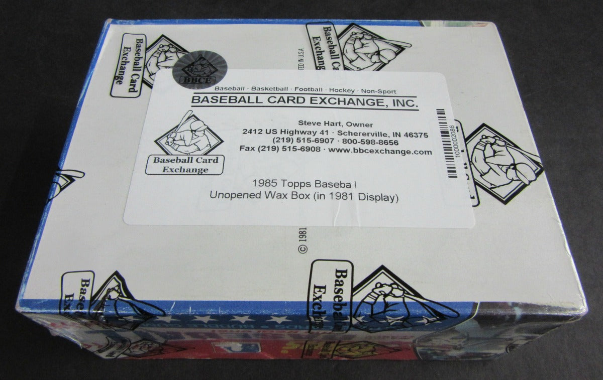 1985 Topps Baseball Unopened Wax Box (in 1981 Display) (BBCE)