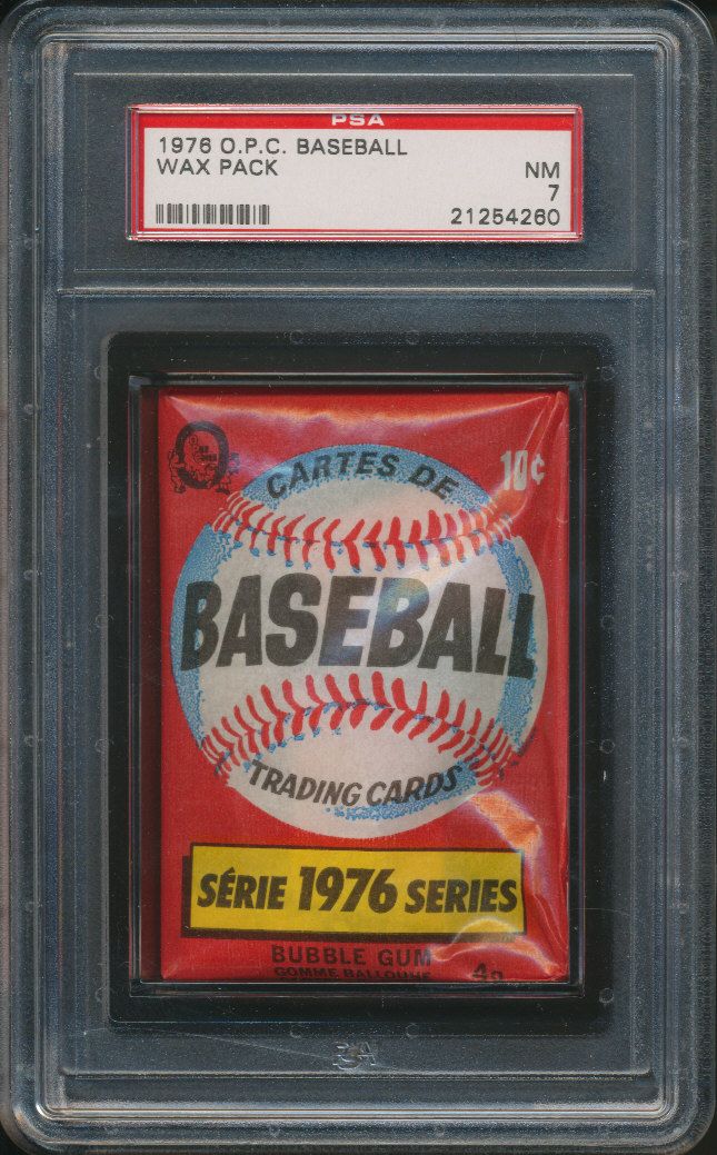 1976 OPC O-Pee-Chee Baseball Unopened Wax Pack PSA 7