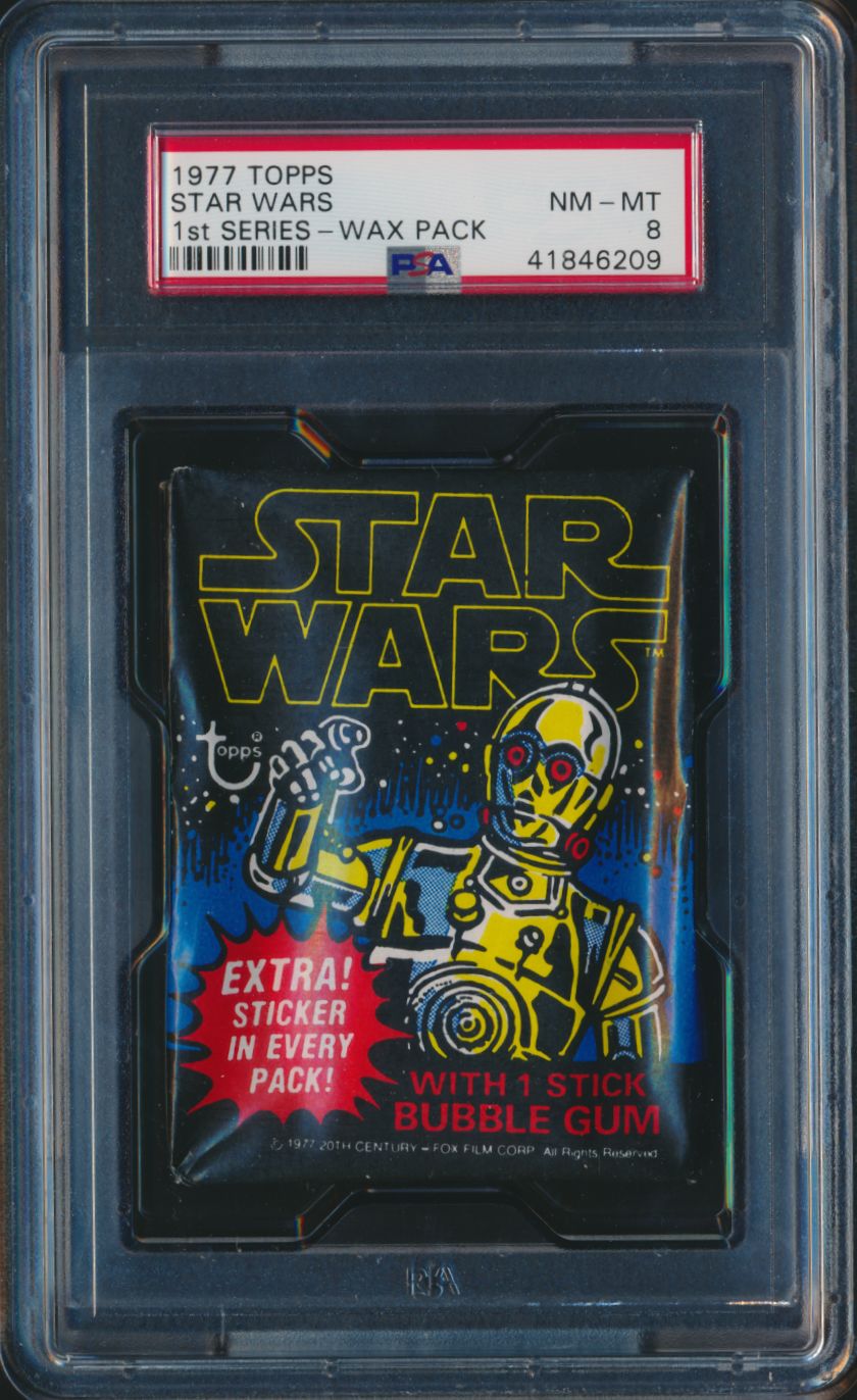 1977 Topps Star Wars Series 1 Unopened Wax Pack PSA 8