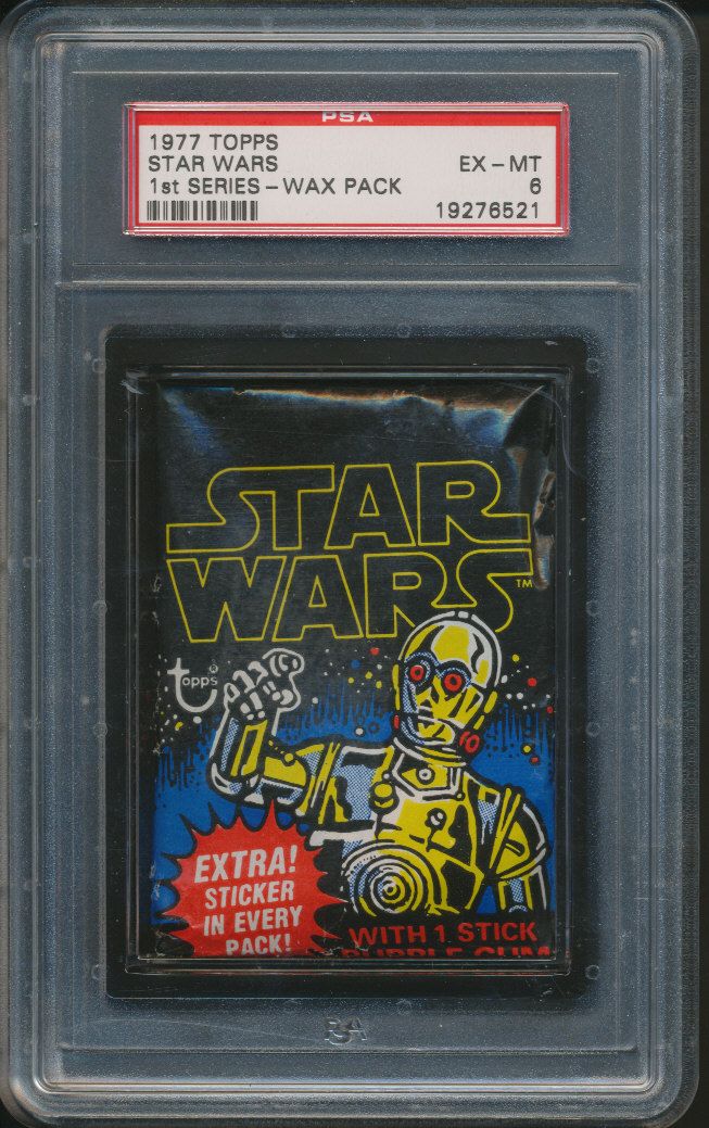 1977 Topps Star Wars Series 1 Unopened Wax Pack PSA 6