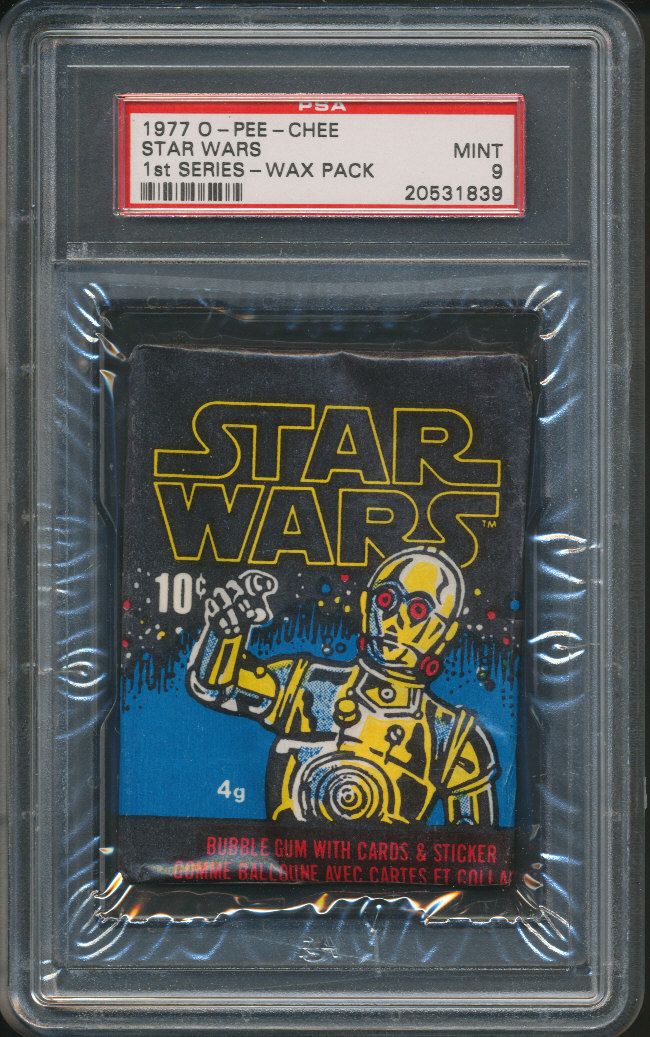 1977 OPC O-Pee-Chee Star Wars Series 1 Wax Pack PSA 9