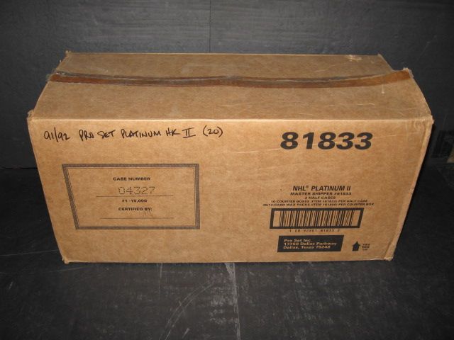 1991/92 Pro Set Platinum Hockey Series 2 Case (20 Box) (81833)