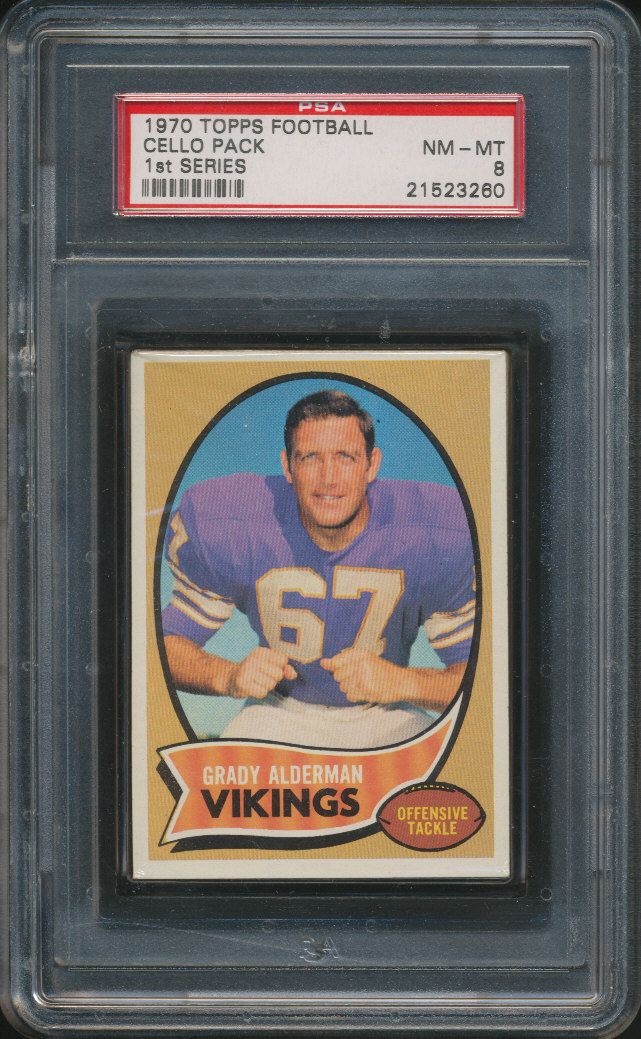 1970 Topps Football Unopened 1st Series Cello Pack PSA 8