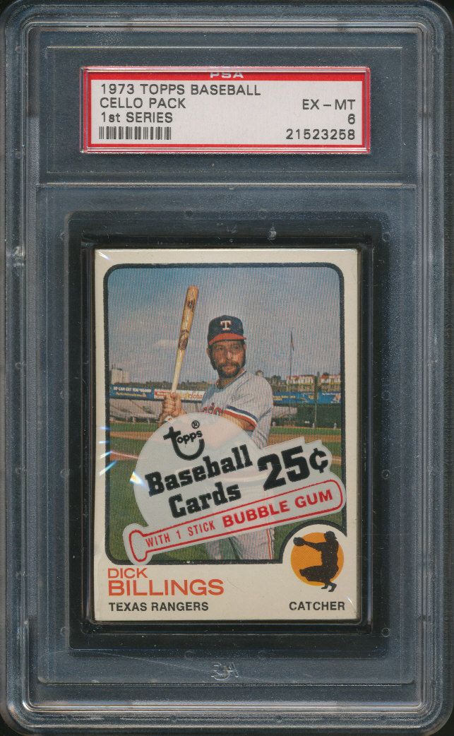 1973 Topps Baseball Unopened 1st Series Cello Pack PSA 6