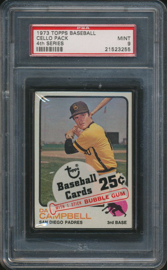 1973 Topps Baseball Unopened 4th Series Cello Pack PSA 9