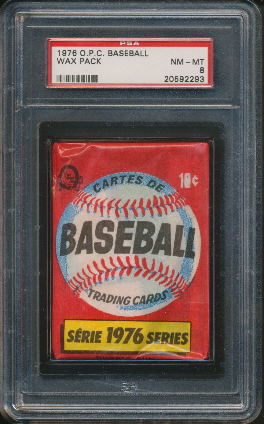 1976 OPC O-Pee-Chee Baseball Unopened Wax Pack PSA 8