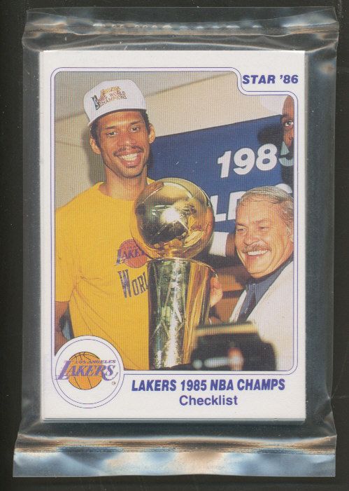 1985/86 Star Basketball Lakers Champs Complete Bagged Set