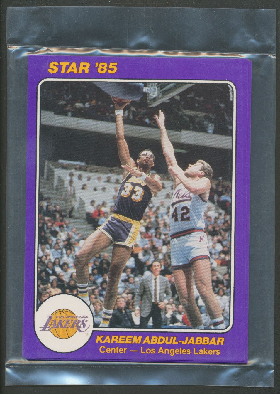 1985 Star Basketball Lakers Team 5x7 Basketball Bagged Set