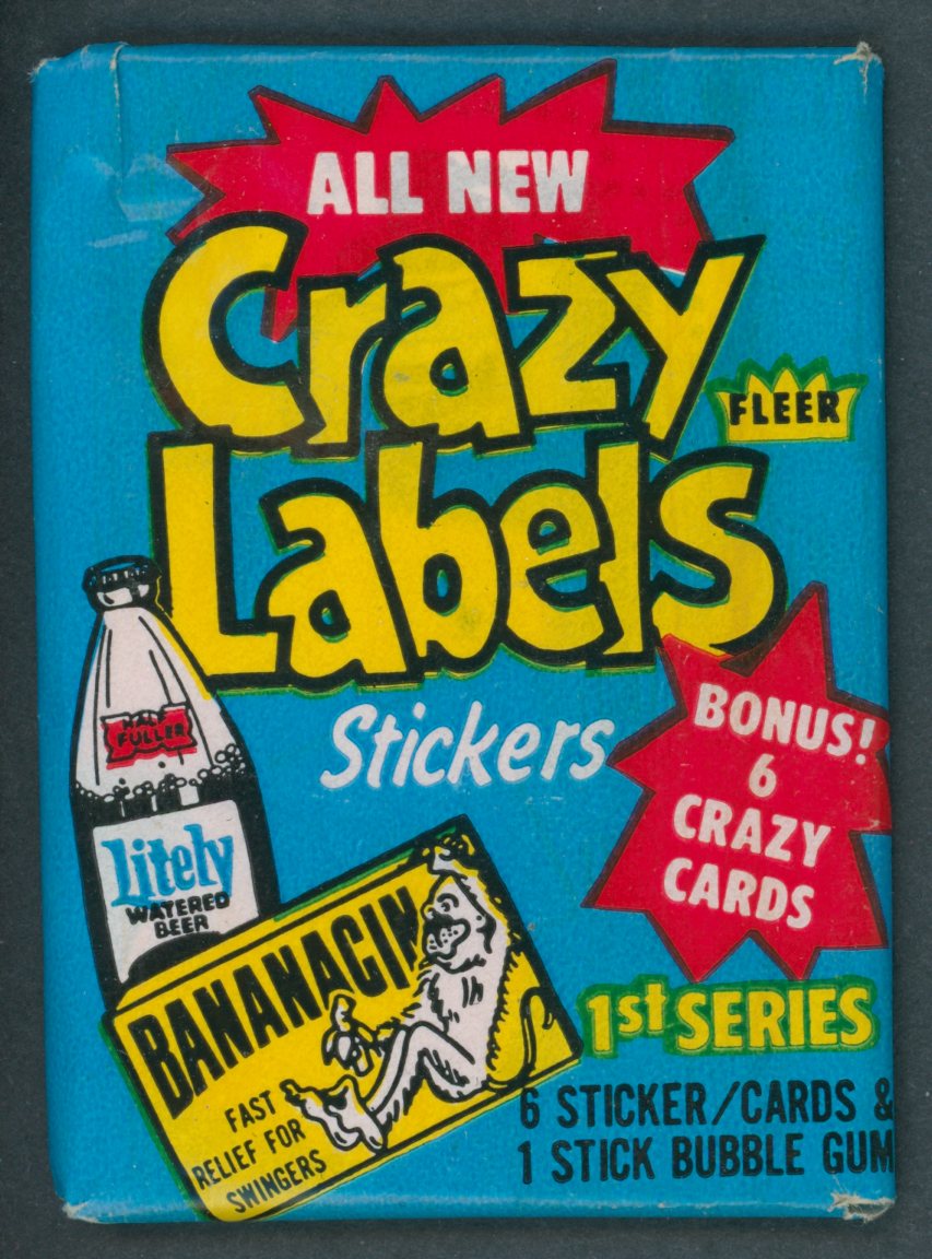 1979 Fleer Crazy Labels Stickers Unopened Wax Pack