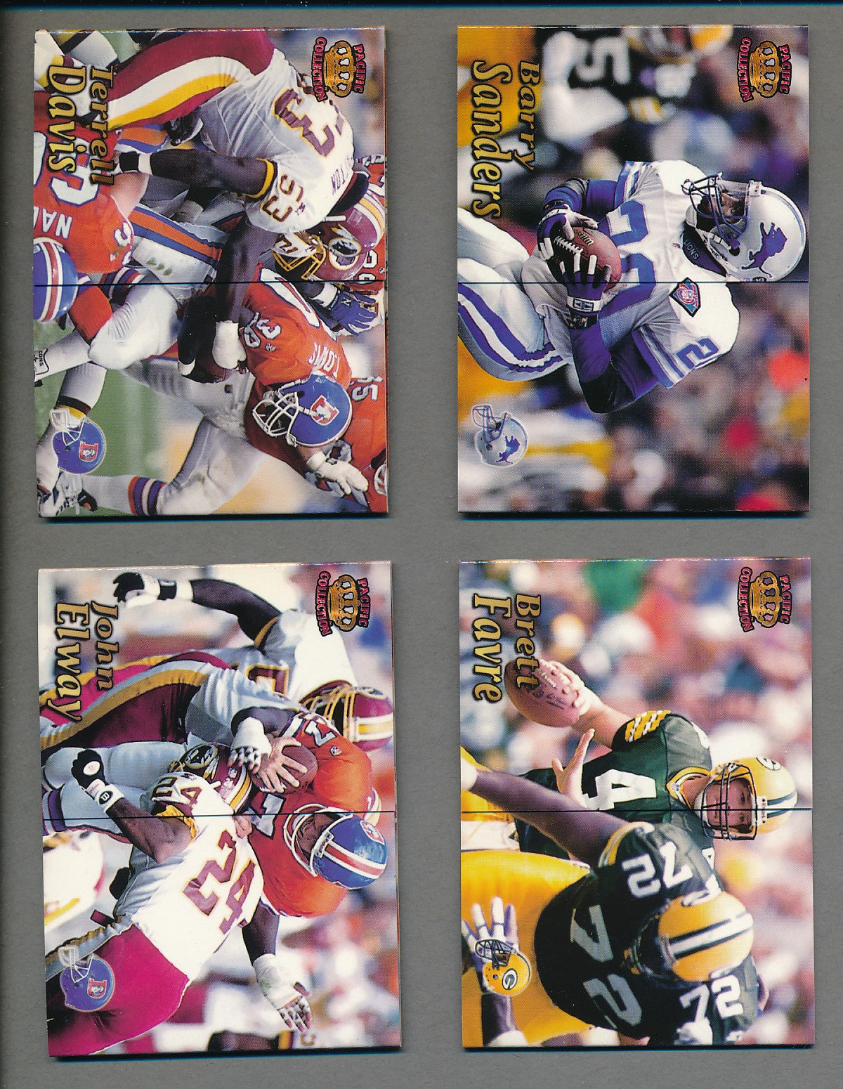1995 Pacific Triple Folders Football Complete Set (w/ Inserts) (48) NM/MT MT