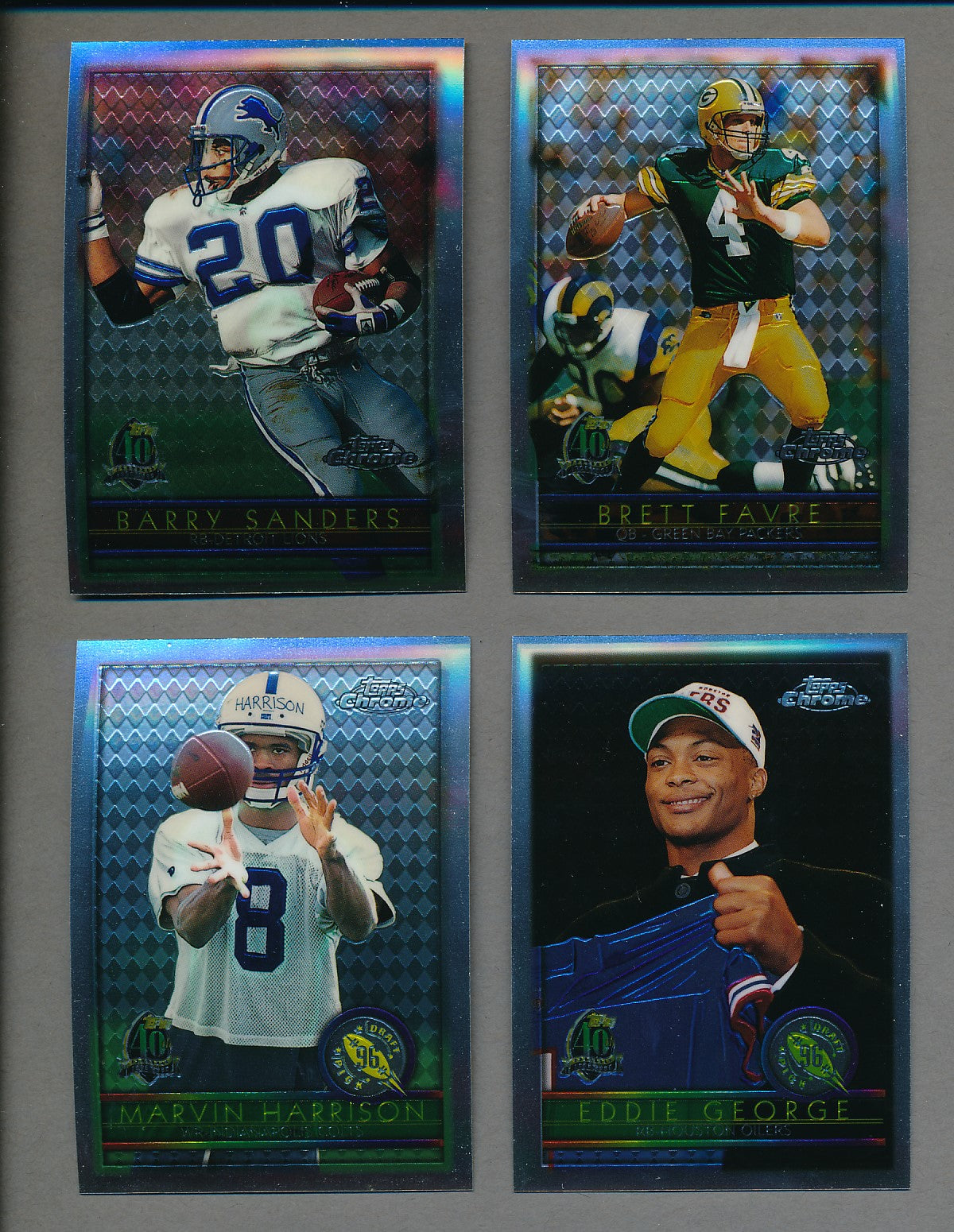 1996 Topps Chrome Football Complete Set (165) NM/MT MT