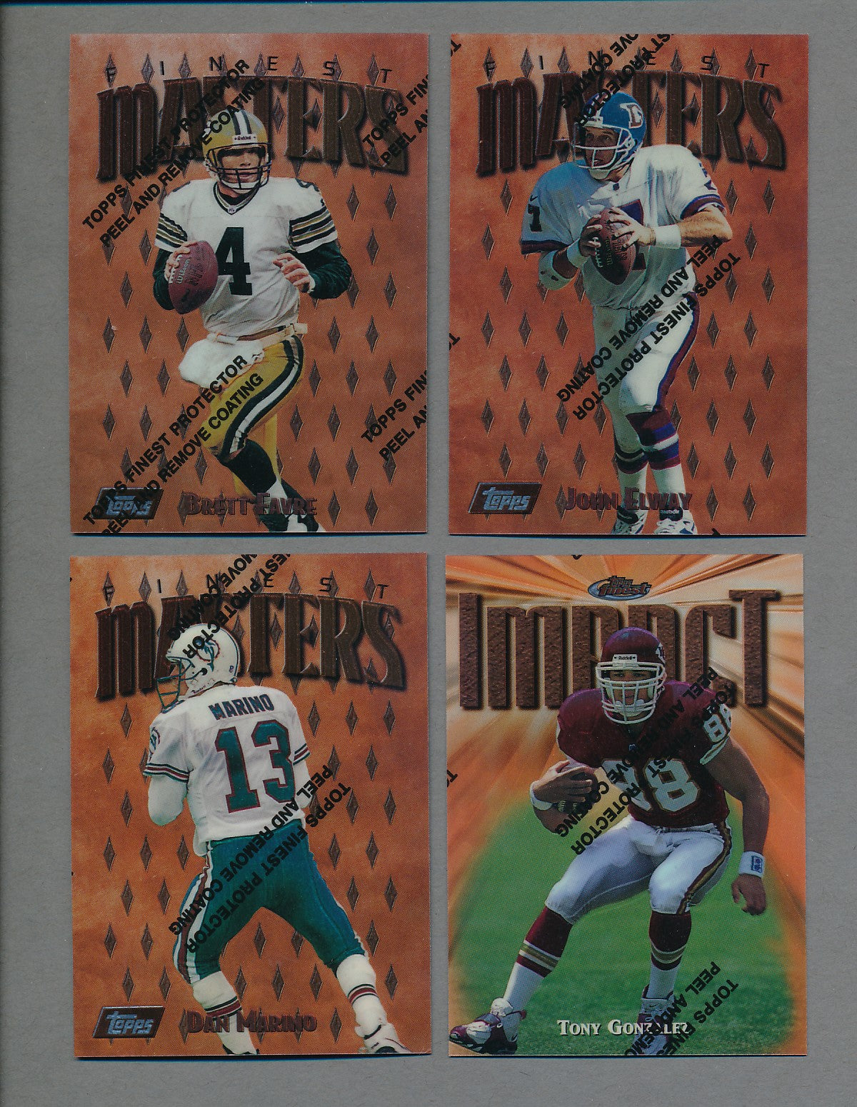 1997 Topps Finest Football Bronze Set Complete Set (200) NM/MT MT