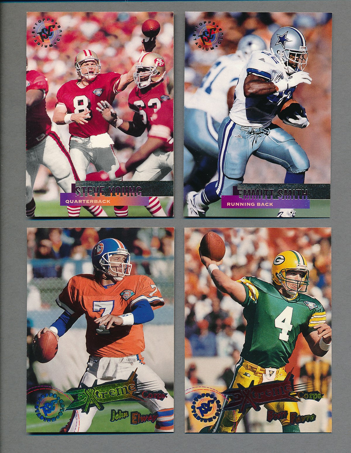 1995 Topps Stadium Club Football Complete Series 1 Set (225) NM/MT MT