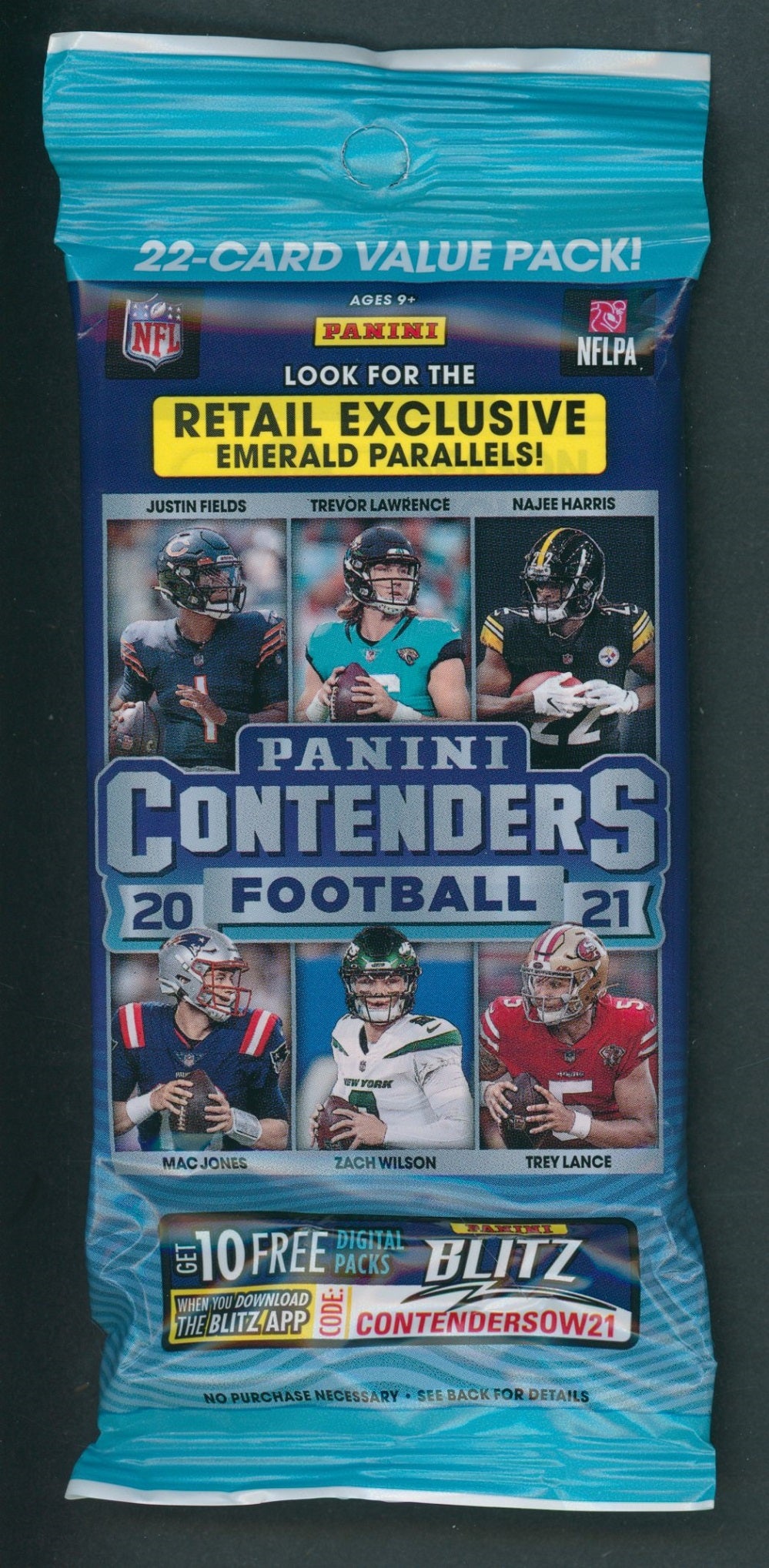 2021 Panini Contenders Football Unopened Value Pack (22 Cards)