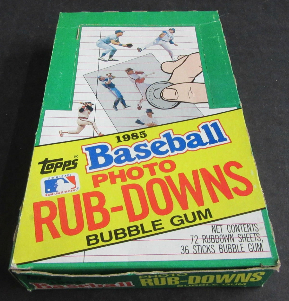 1985 Topps Photo Rub-Downs Baseball Unopened Box