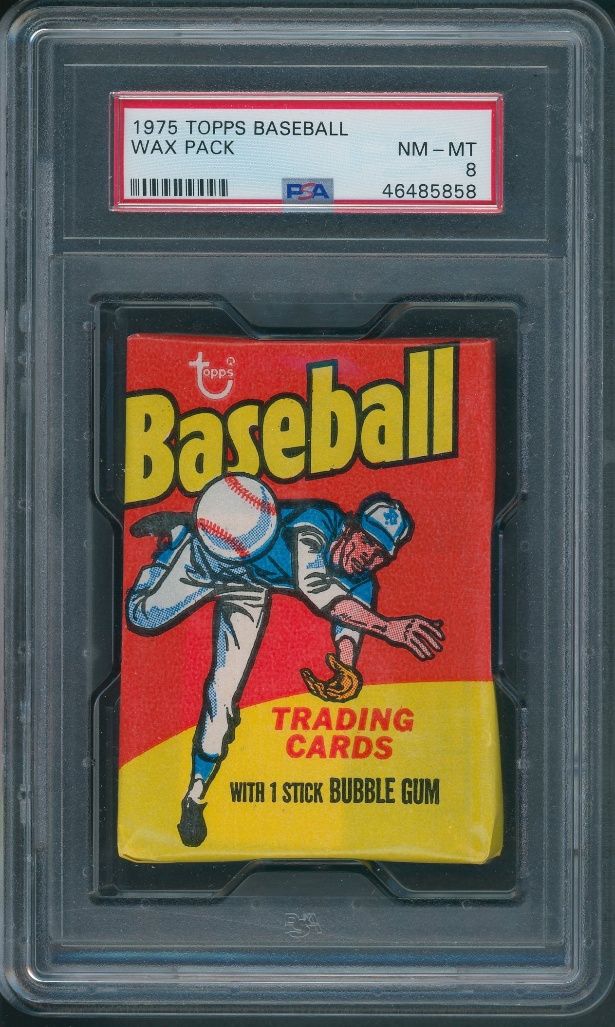 1975 Topps Baseball Unopened Wax Pack PSA NM/MT 8