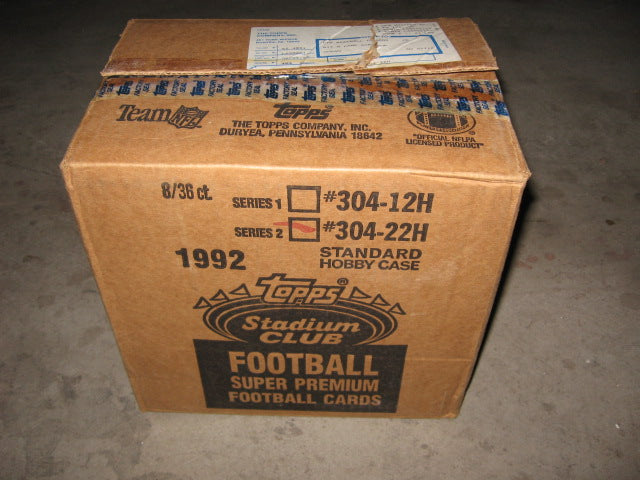 1992 Topps Stadium Club Football Series 2 Case (Hobby) (8 Box)