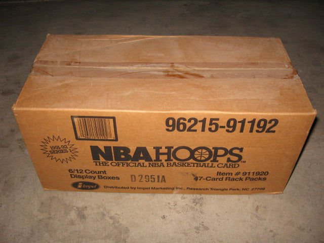 1991/92 Hoops Basketball Series 1 Rack Case (6 Box)