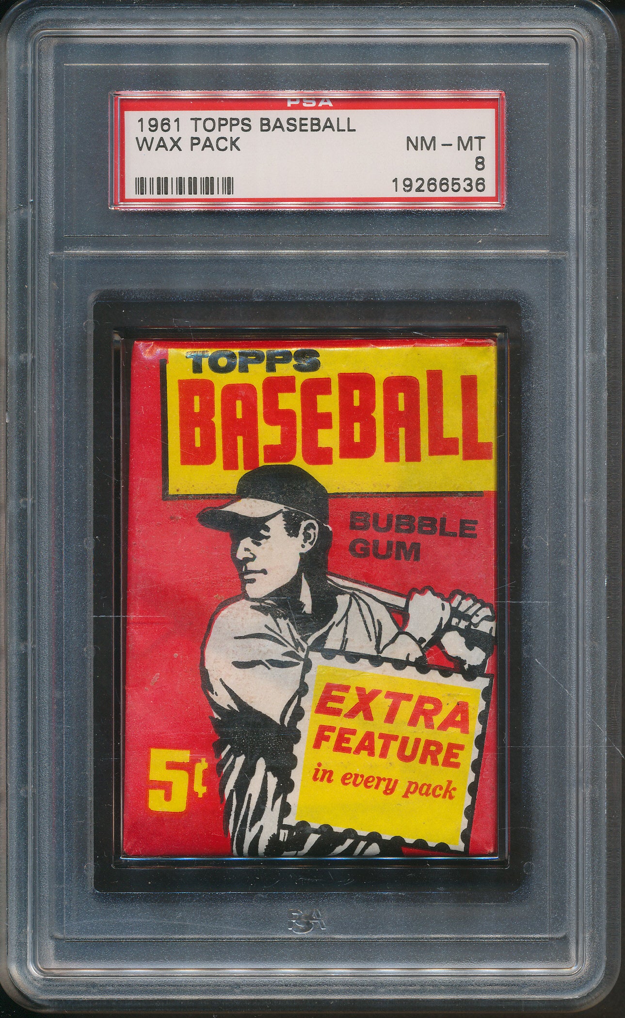 1961 Topps Baseball Unopened Wax Pack PSA NM/MT 8
