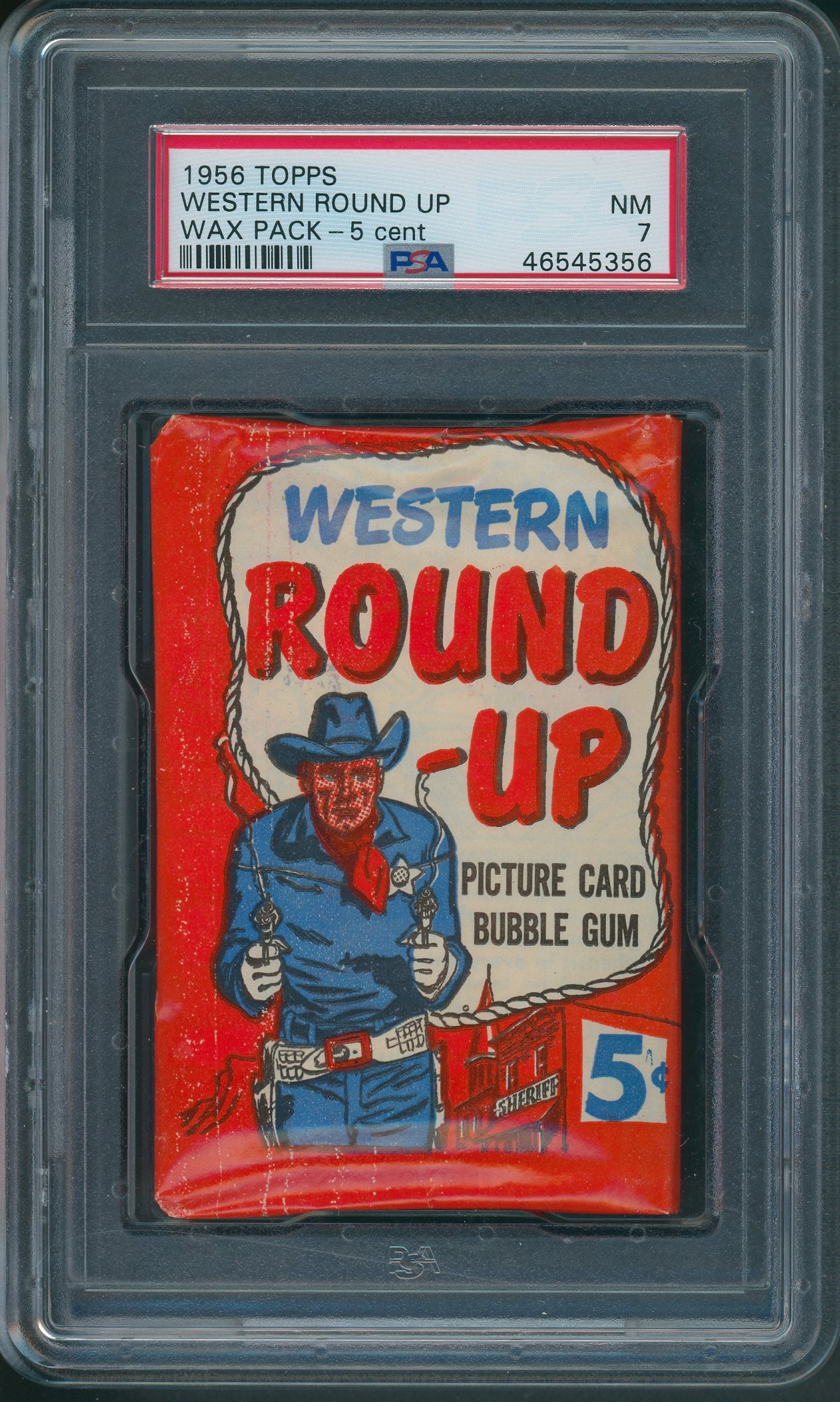 1956 Topps Western Round-Up Unopened 5 Cent Wax Pack PSA 7 *5034