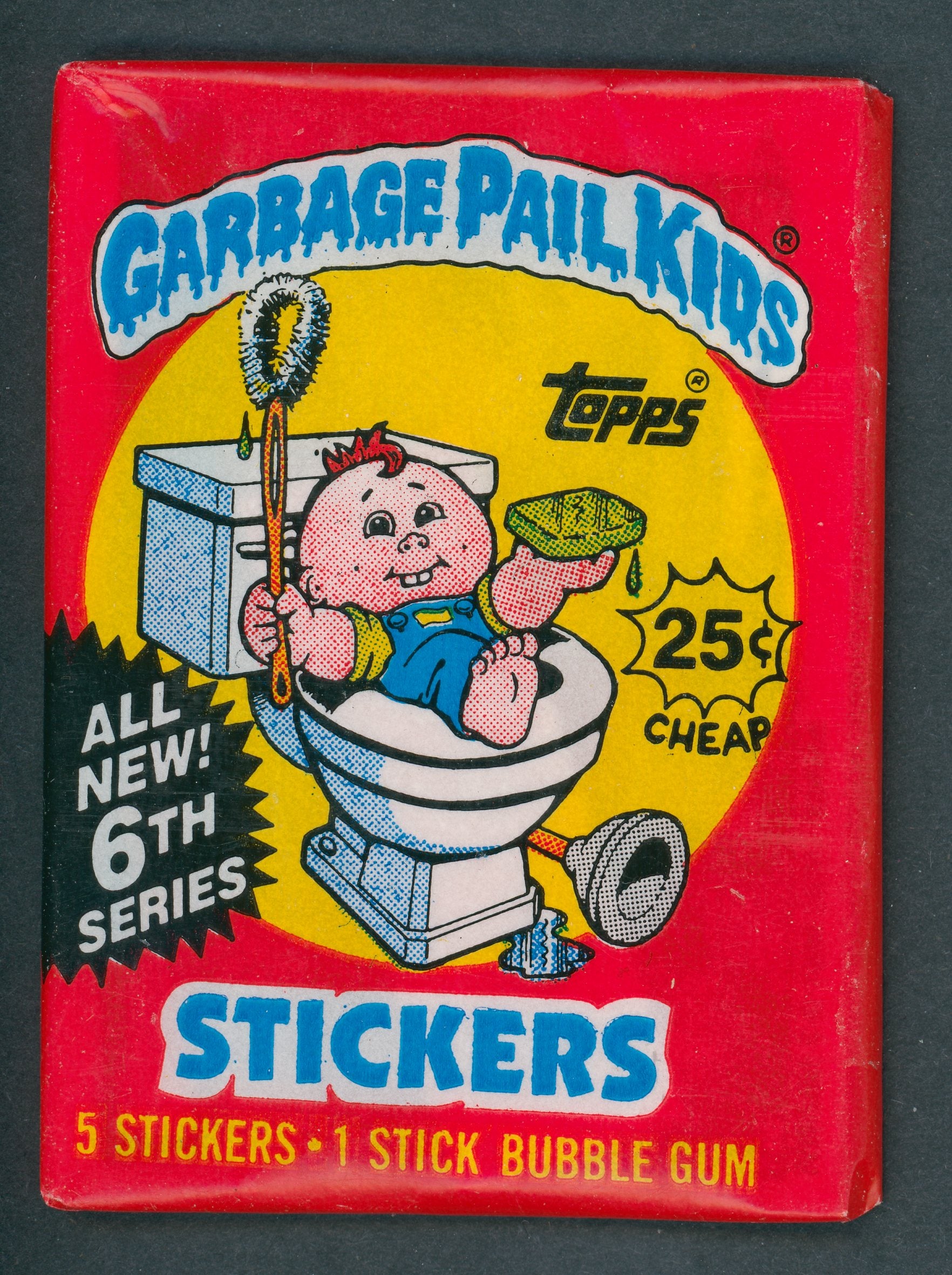 1986 Topps Garbage Pail Kids Series 6 Unopened Wax Pack (w/ price) (Yellow Star)