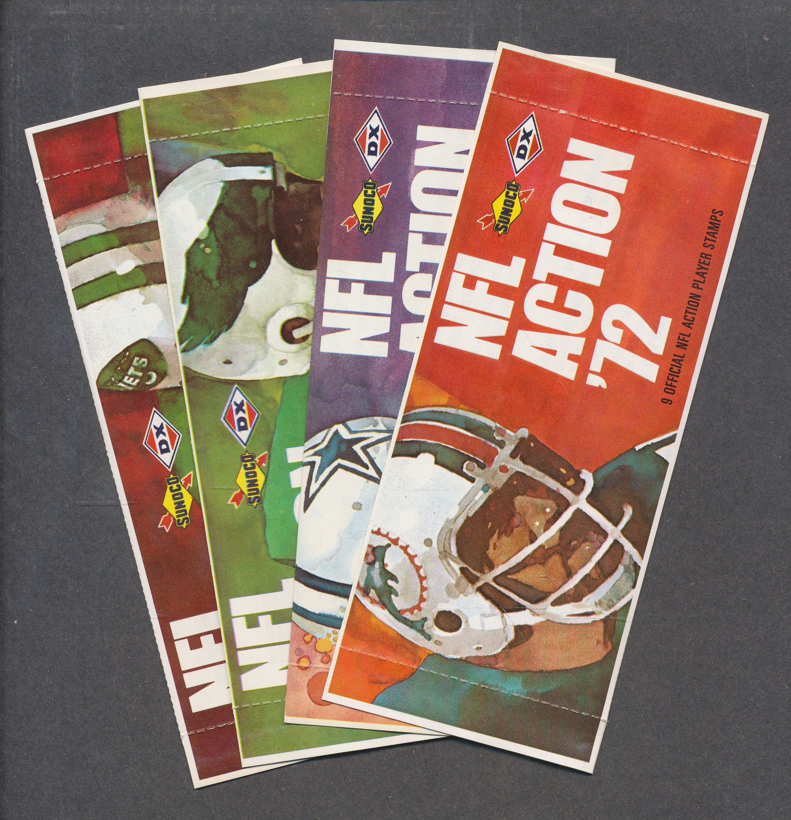 1972 Sunoco Stamps Football Unopened Pack (Lot of 4)