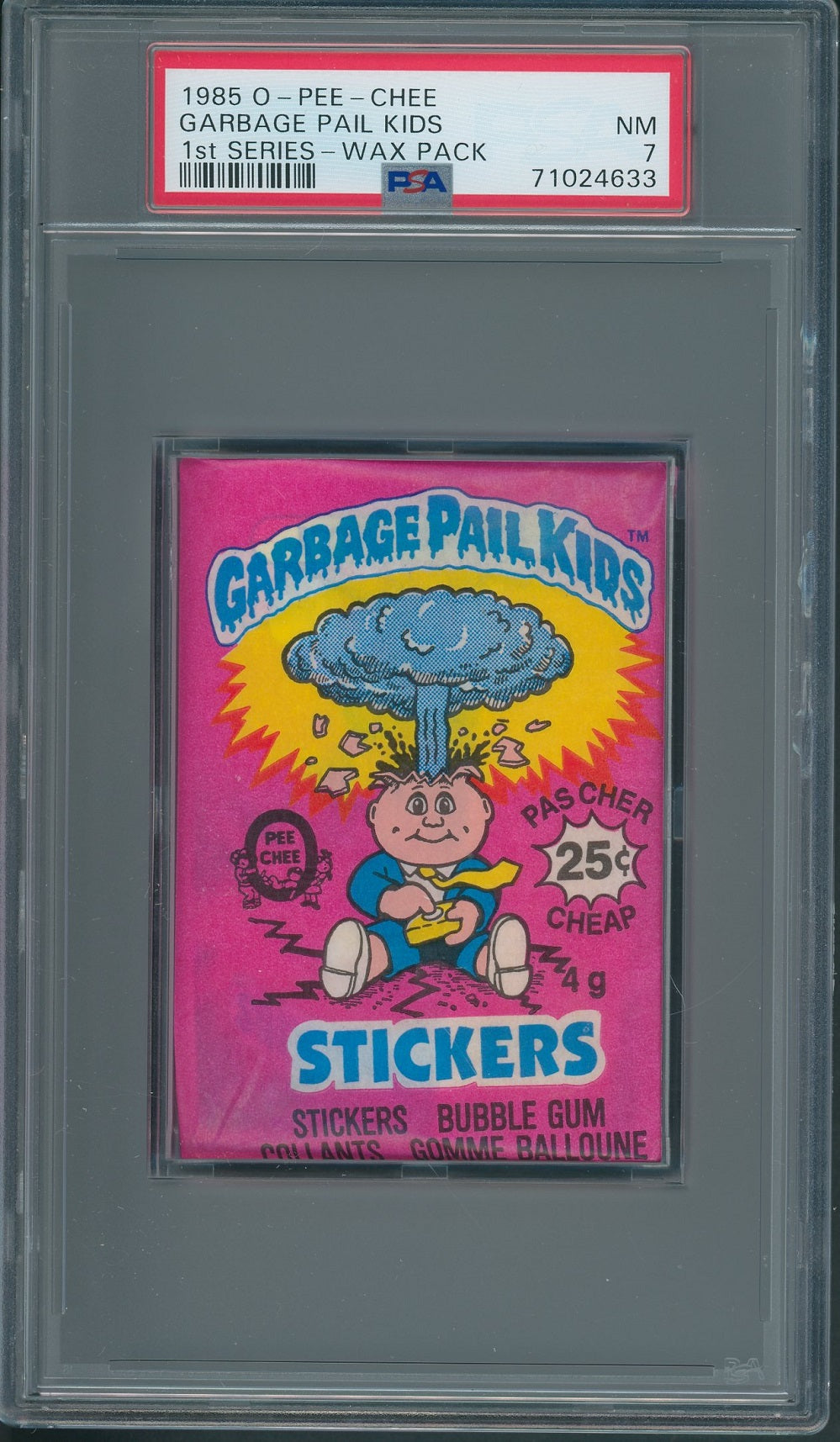 1985 OPC O-Pee-Chee Garbage Pail Kids Unopened 1st Series Wax Pack PSA 7