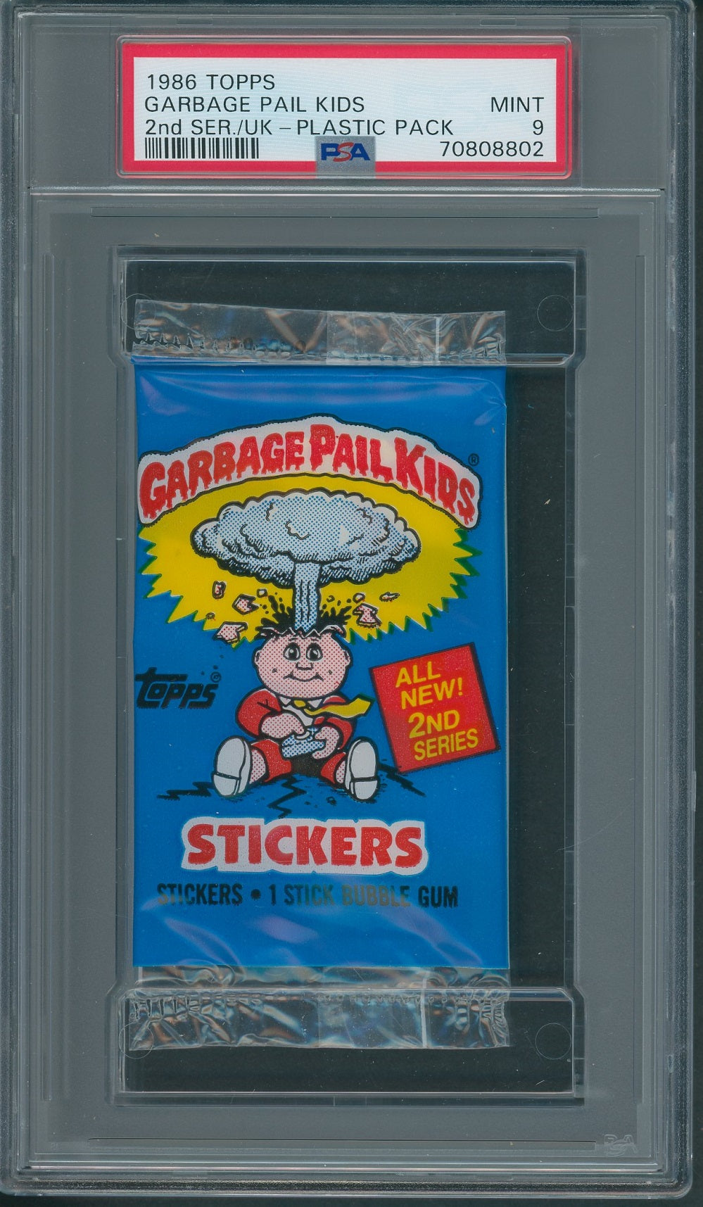 1986 Topps Garbage Pail Kids U.K. Unopened 2nd Series Pack PSA 9