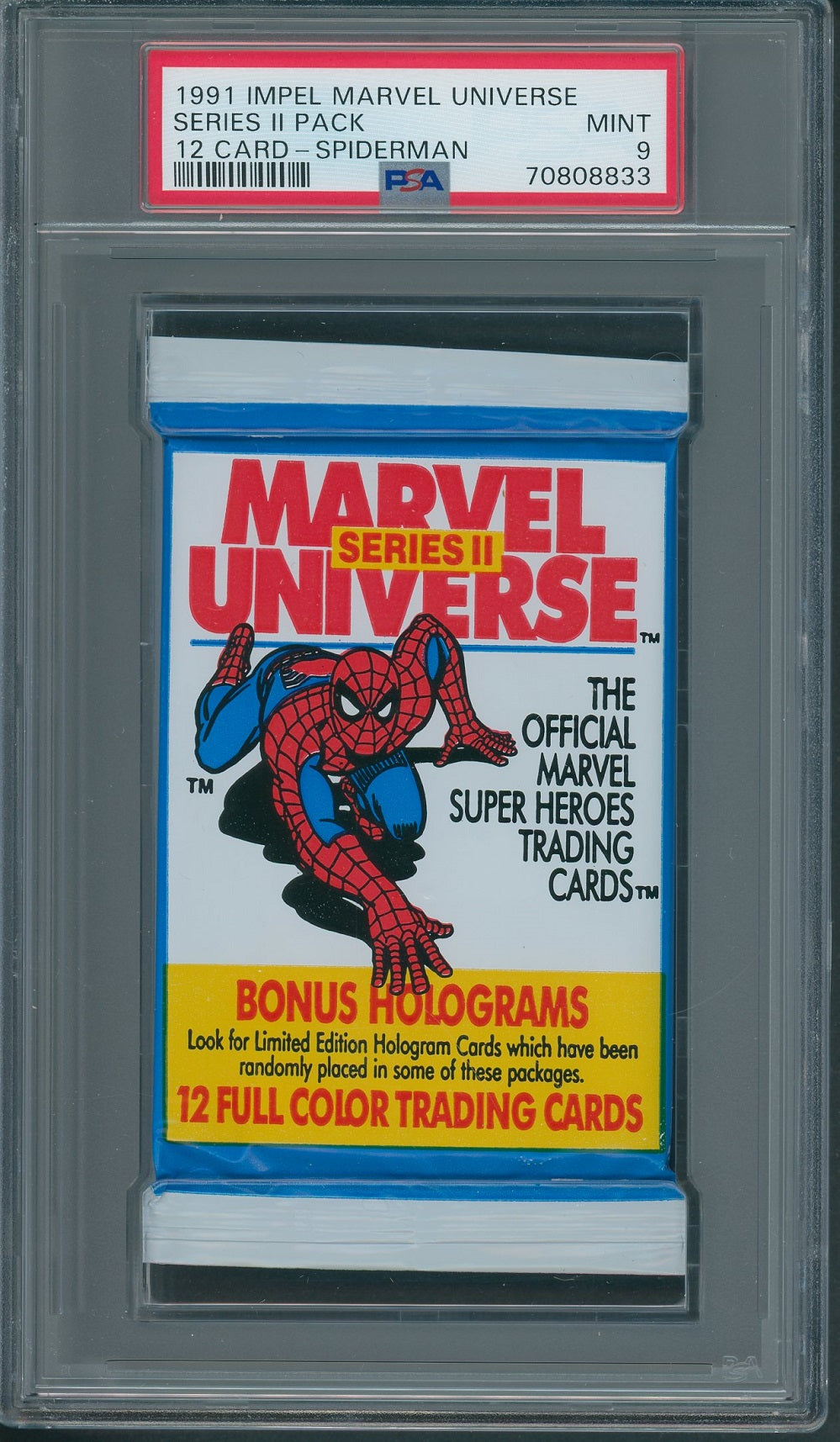 1991 Impel Marvel Universe Unopened Series 2 Pack Spiderman PSA 9