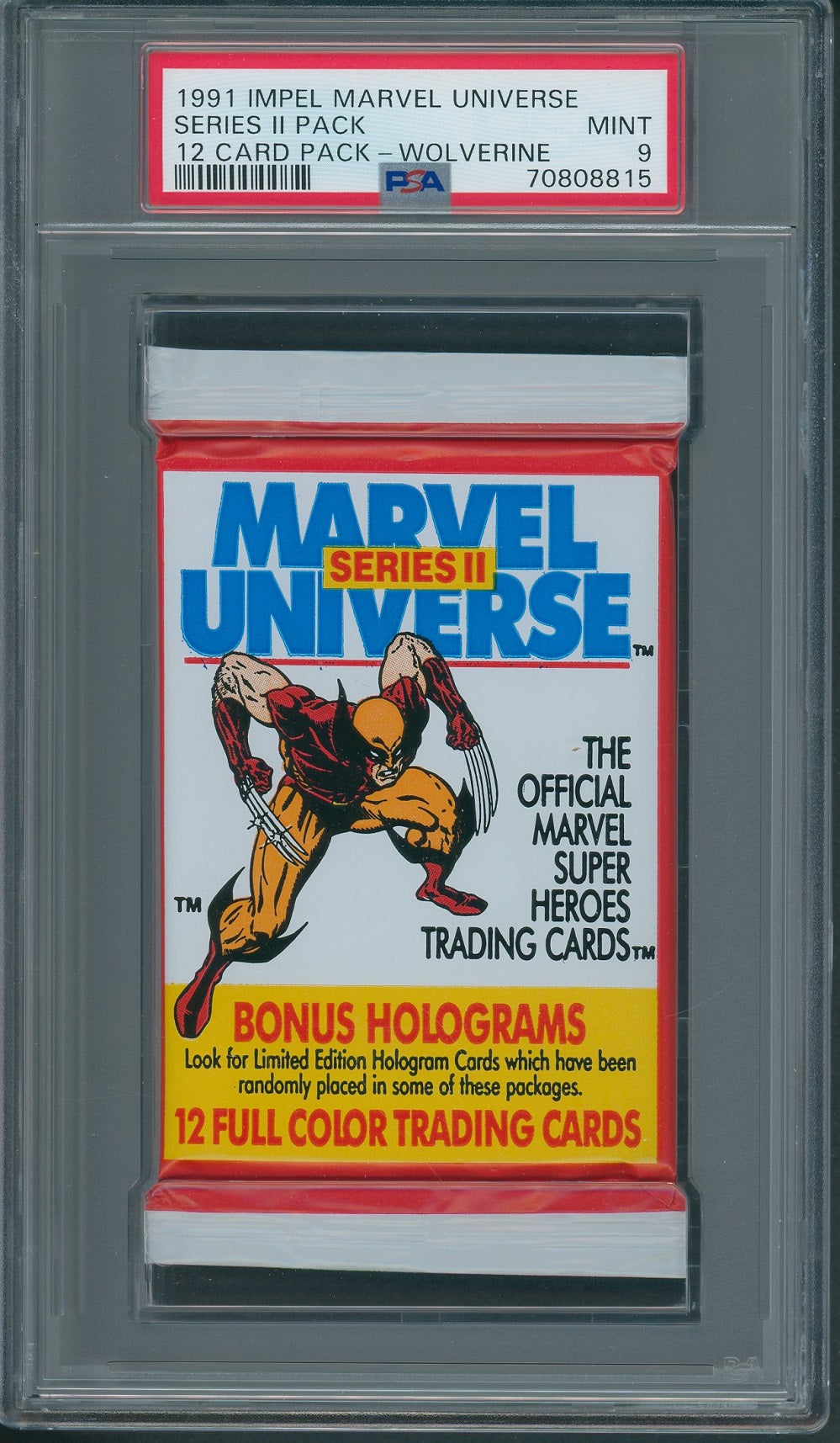 1991 Impel Marvel Universe Unopened Series 2 Pack Wolverine PSA 9