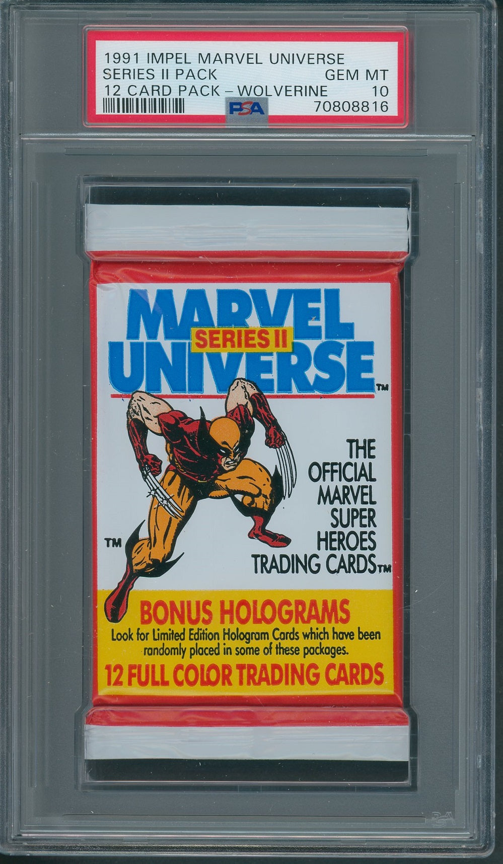 1991 Impel Marvel Universe Unopened Series 2 Pack Wolverine PSA 10