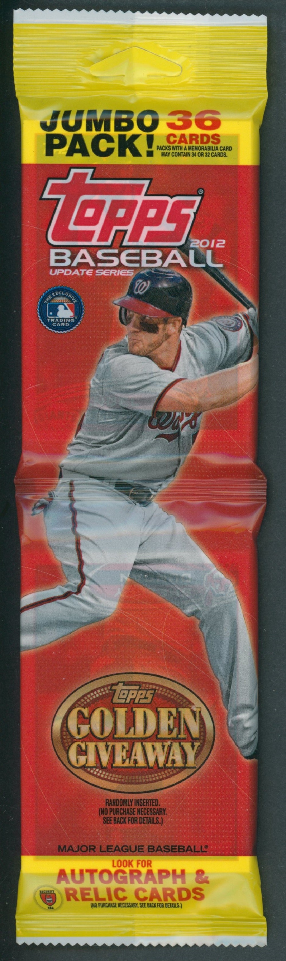 2012 Topps Baseball Update Series Unopened Jumbo Pack (36)