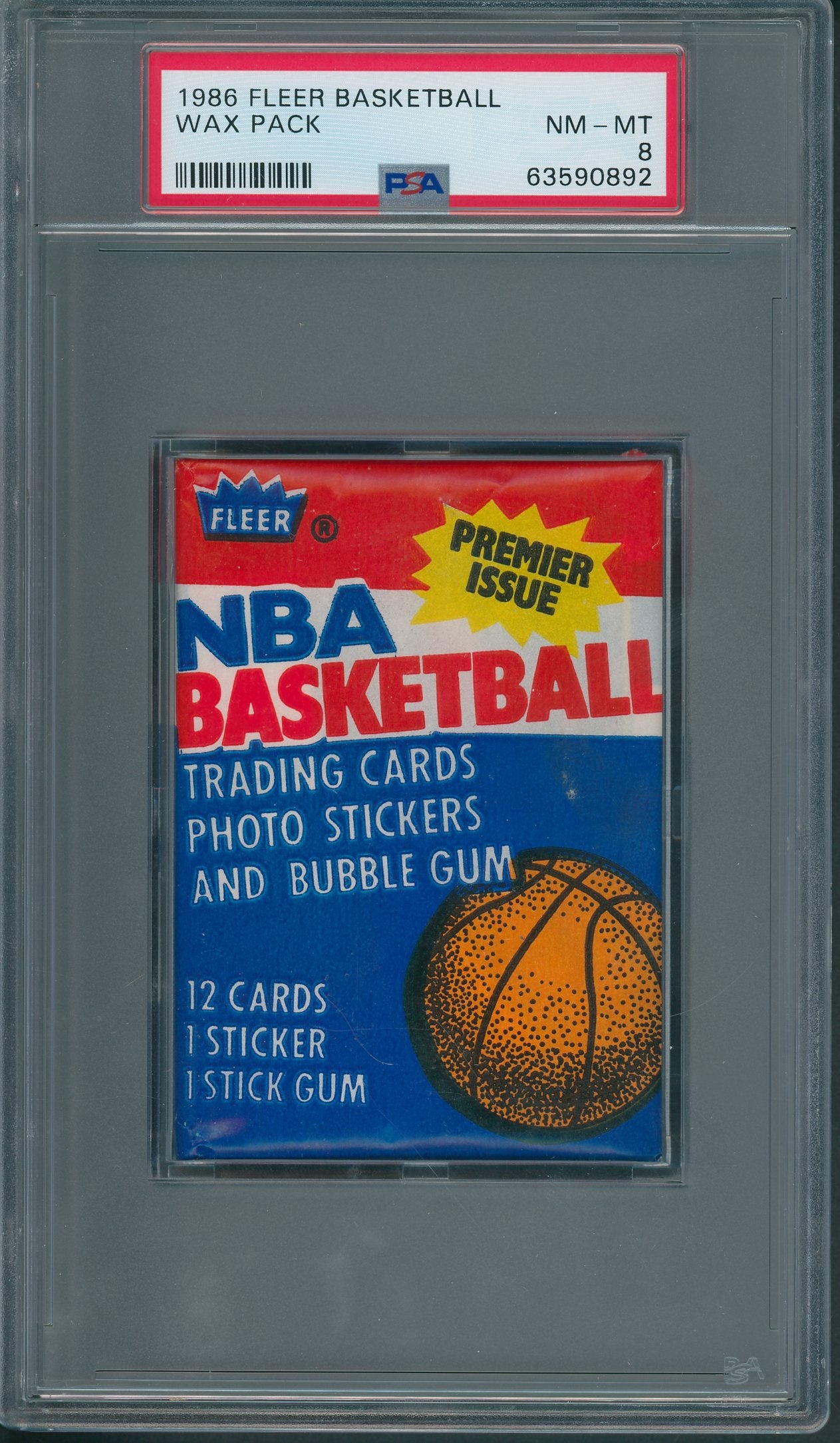 1986/87 Fleer Basketball Unopened Wax Pack PSA 8