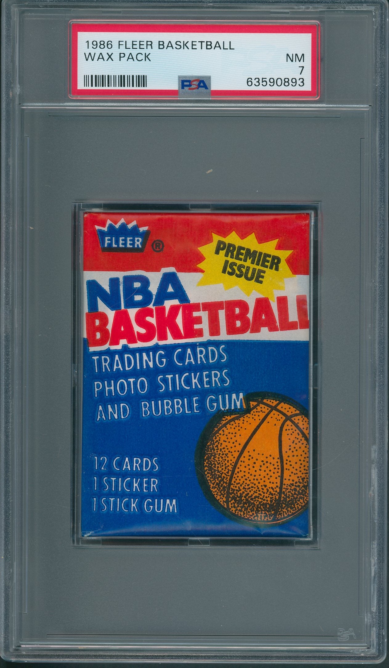 1986/87 Fleer Basketball Unopened Wax Pack PSA 7