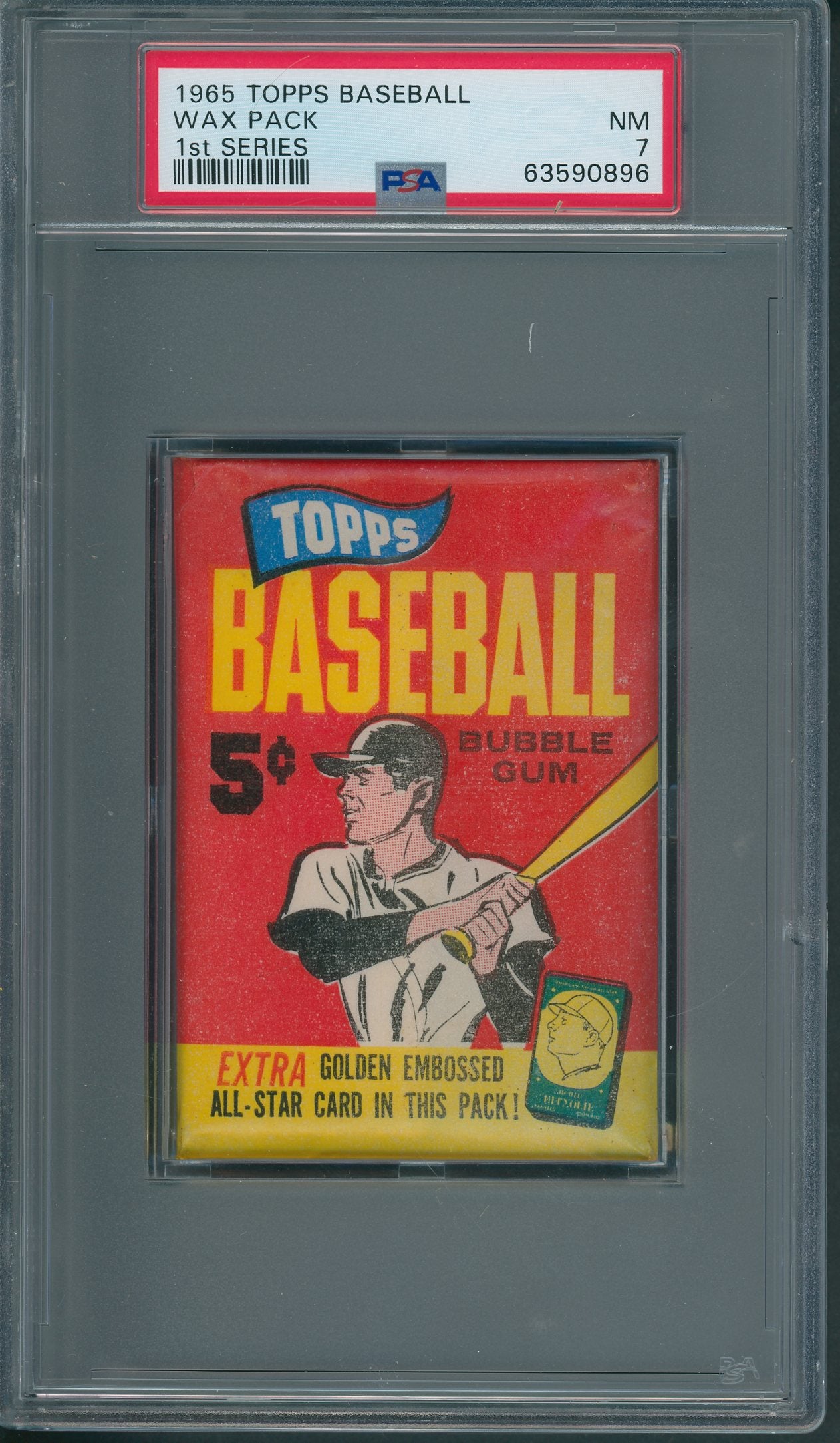 1965 Topps Baseball Unopened 1st Series WaxPack PSA 7