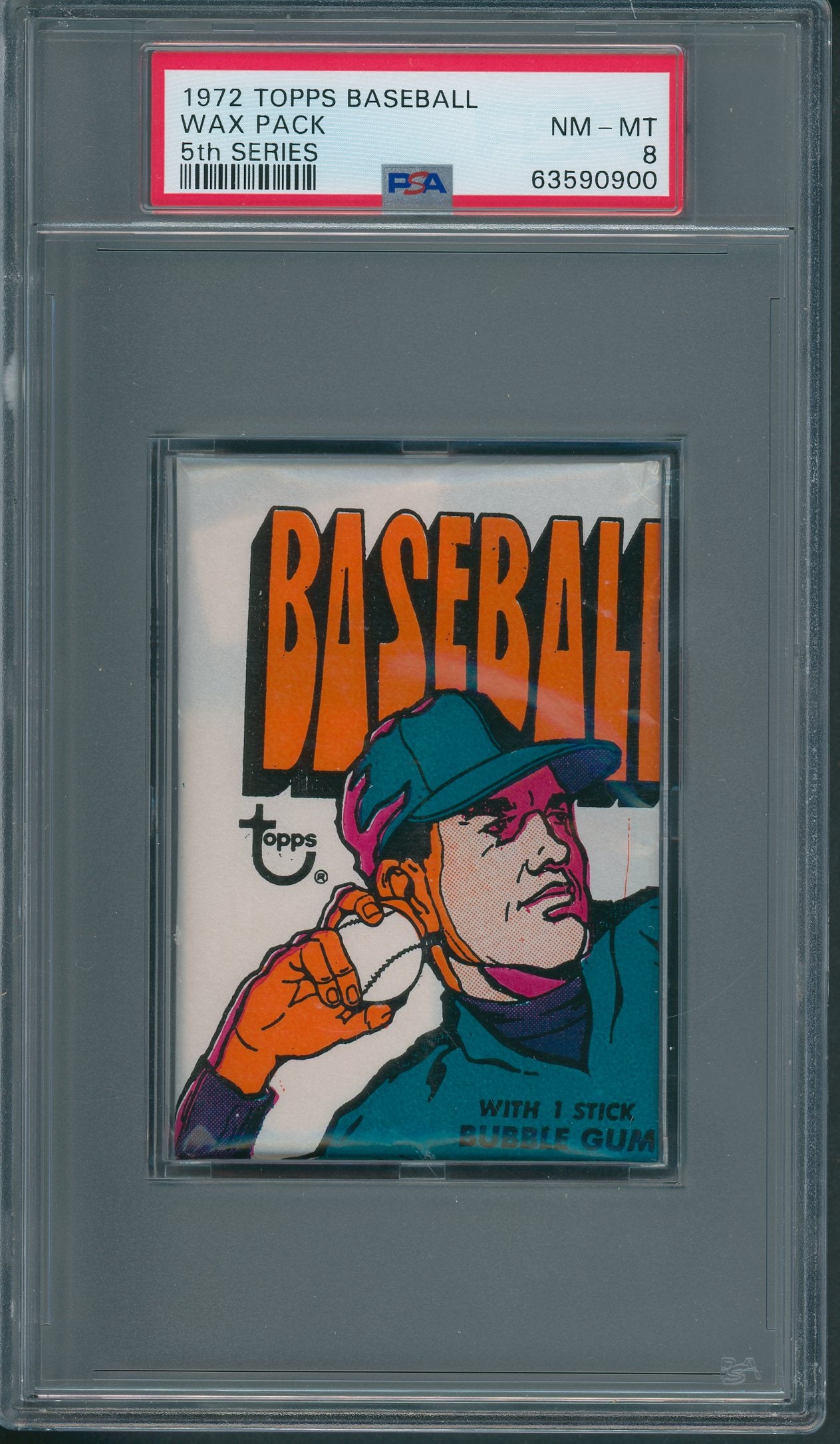 1972 Topps Baseball Unopened 5th Series Wax Pack PSA 8 *0900