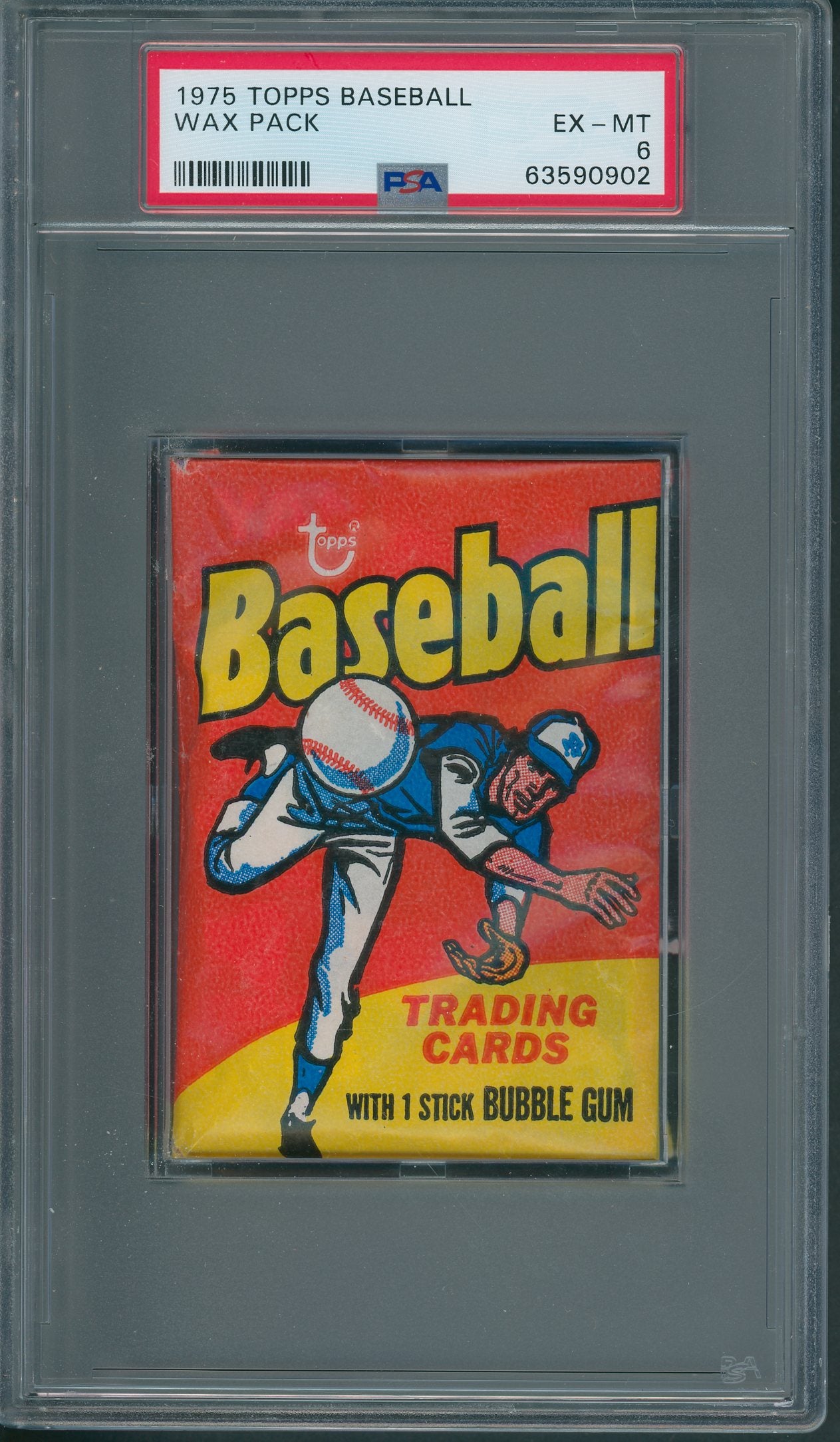 1975 Topps Baseball Unopened Wax Pack PSA 6 *0902