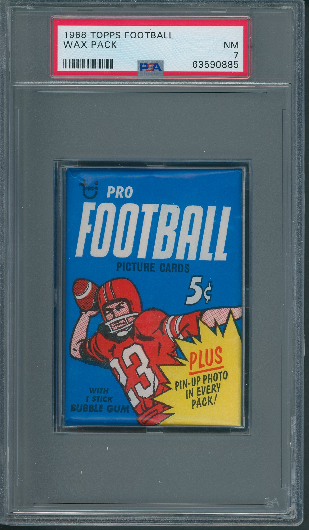 1968 Topps Football Unopened Wax Pack PSA 7 *0885