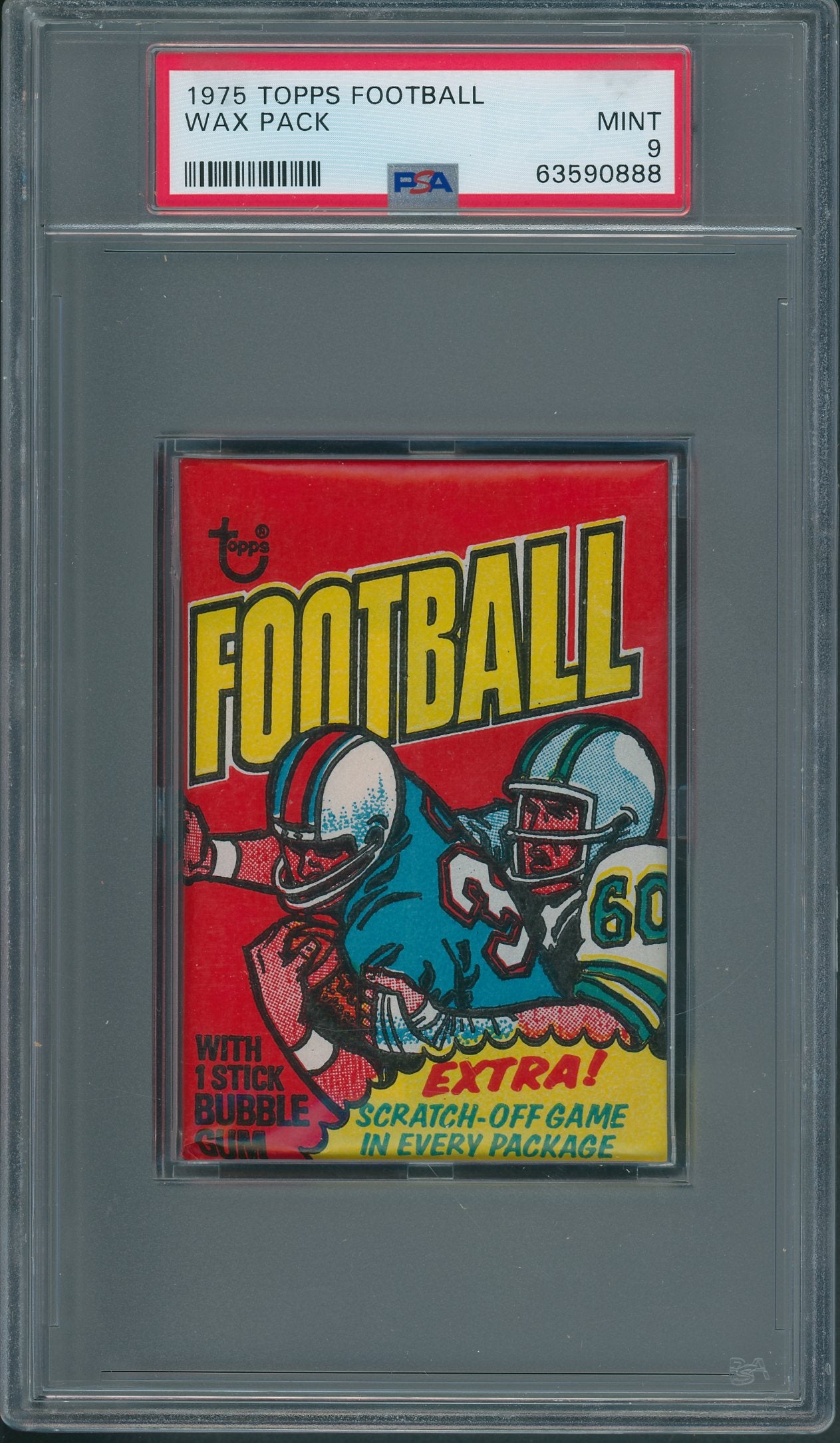 1975 Topps Football Unopened Wax Pack PSA 9 *0888