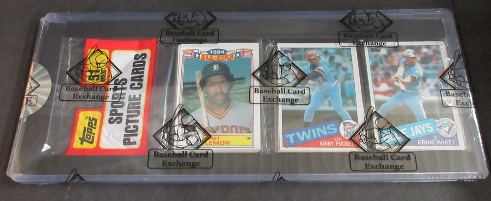 1985 Topps Baseball Unopened Rack Pack (Puckett Top) (BBCE)