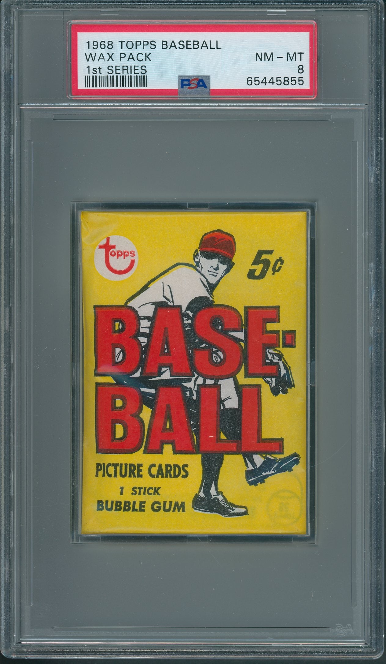 1968 Topps Baseball Unopened Series 1 Wax Pack PSA 8 *5855