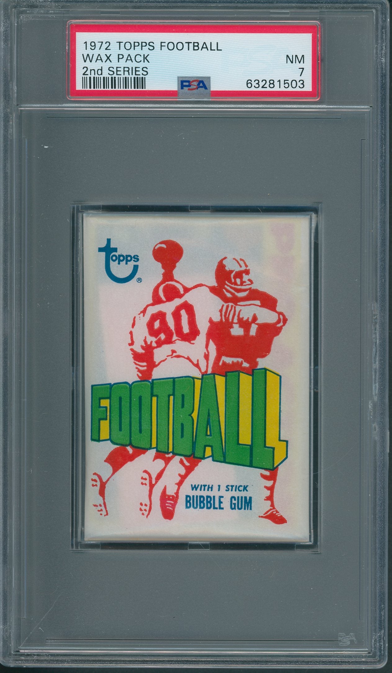 1972 Topps Football Unopened Series 2 Wax Pack PSA 7 *1503