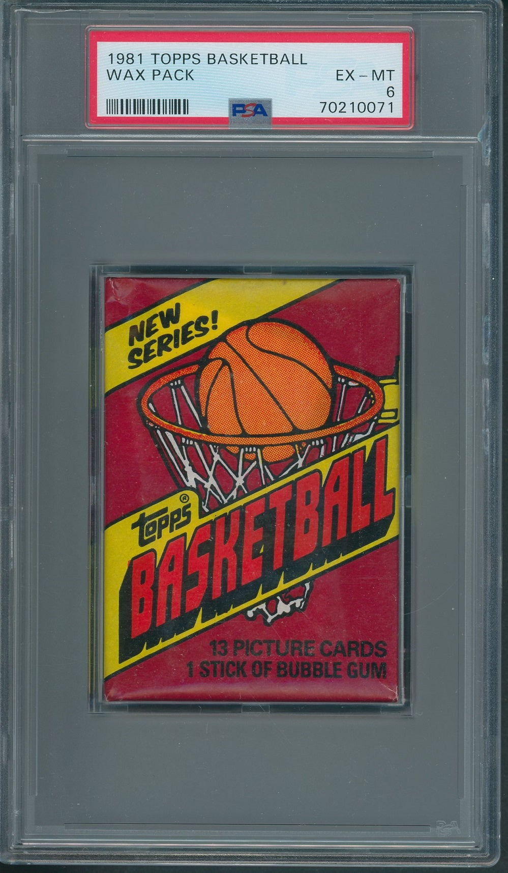 1981 1981/82 Topps Basketball Unopened Wax Pack PSA 6