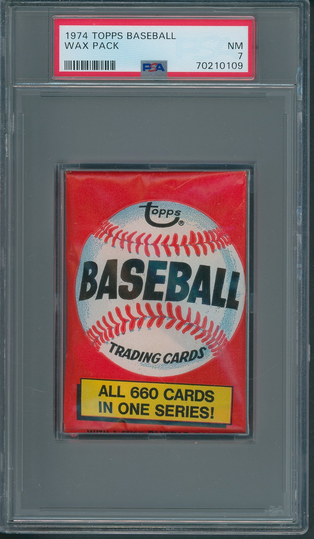 1974 Topps Baseball Unopened Wax Pack PSA 7 *0109