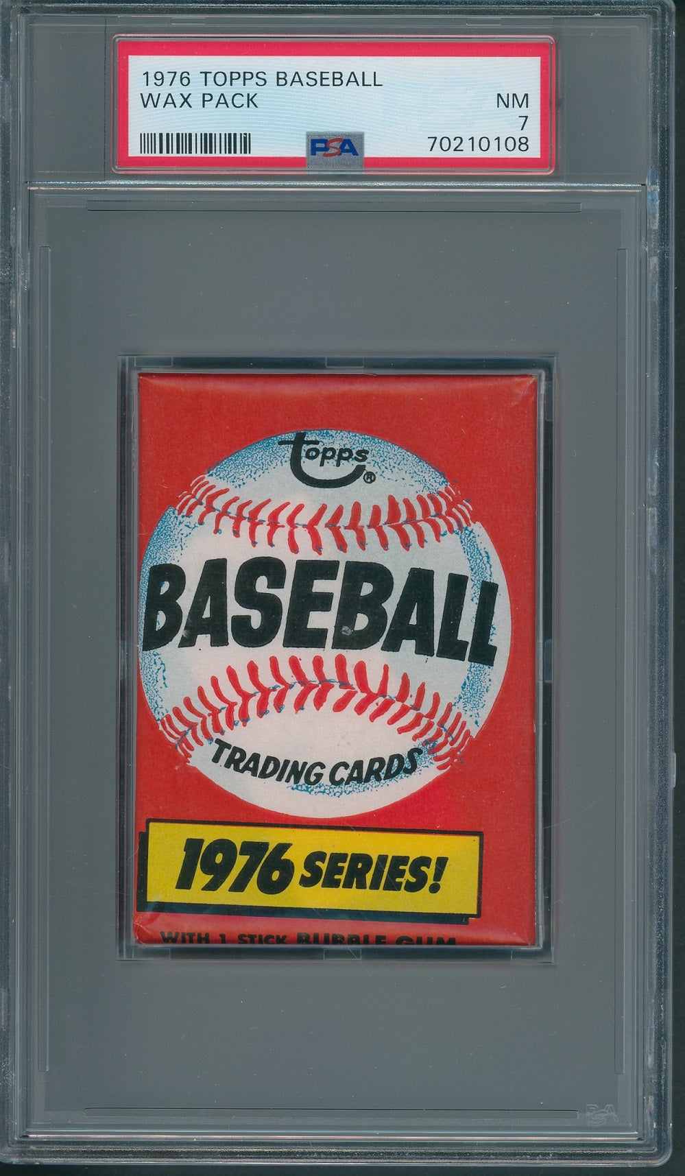 1976 Topps Baseball Unopened Wax Pack PSA 7 *0108