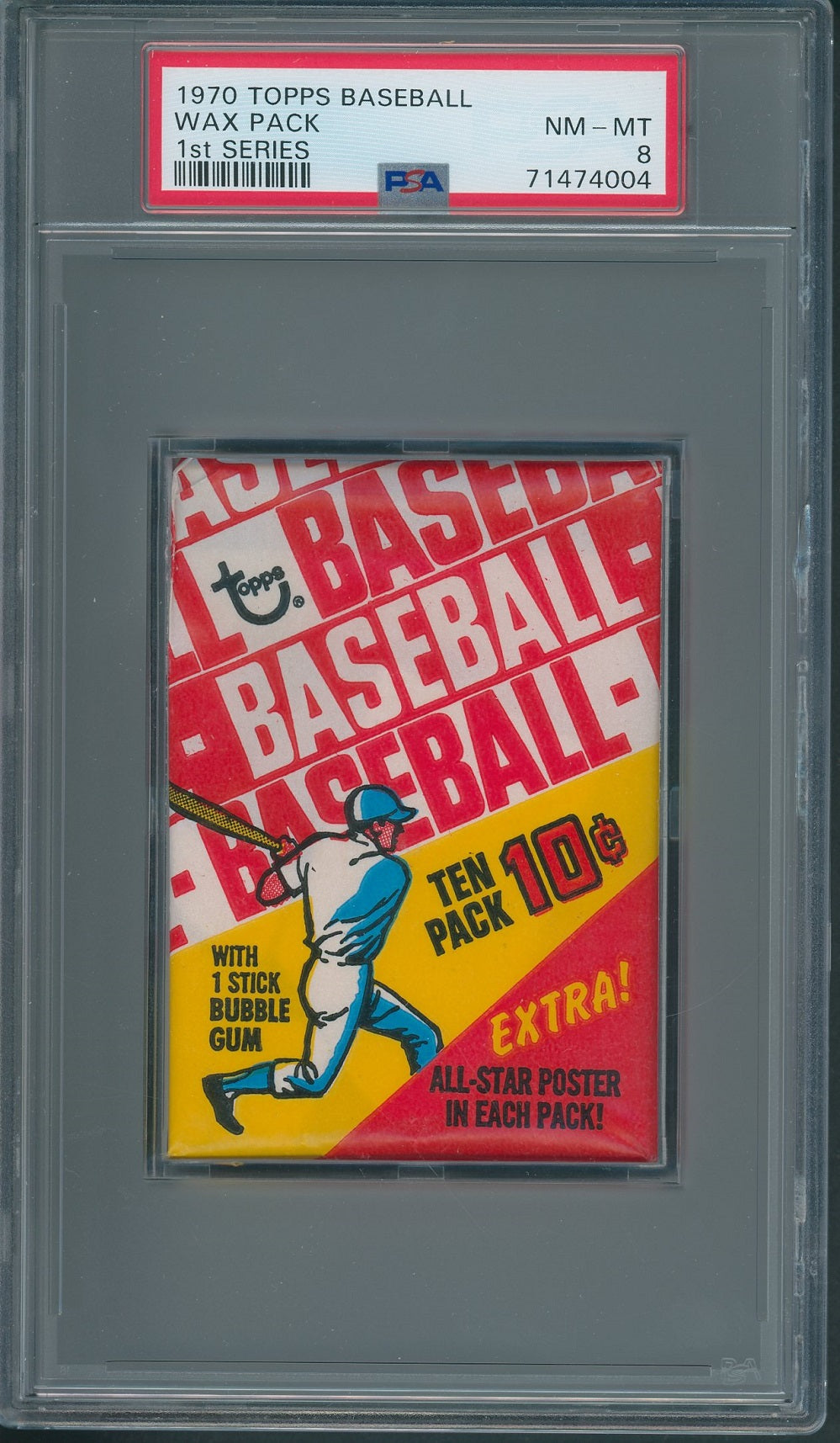 1970 Topps Baseball Unopened 1st Series Wax Pack PSA 8 *4004