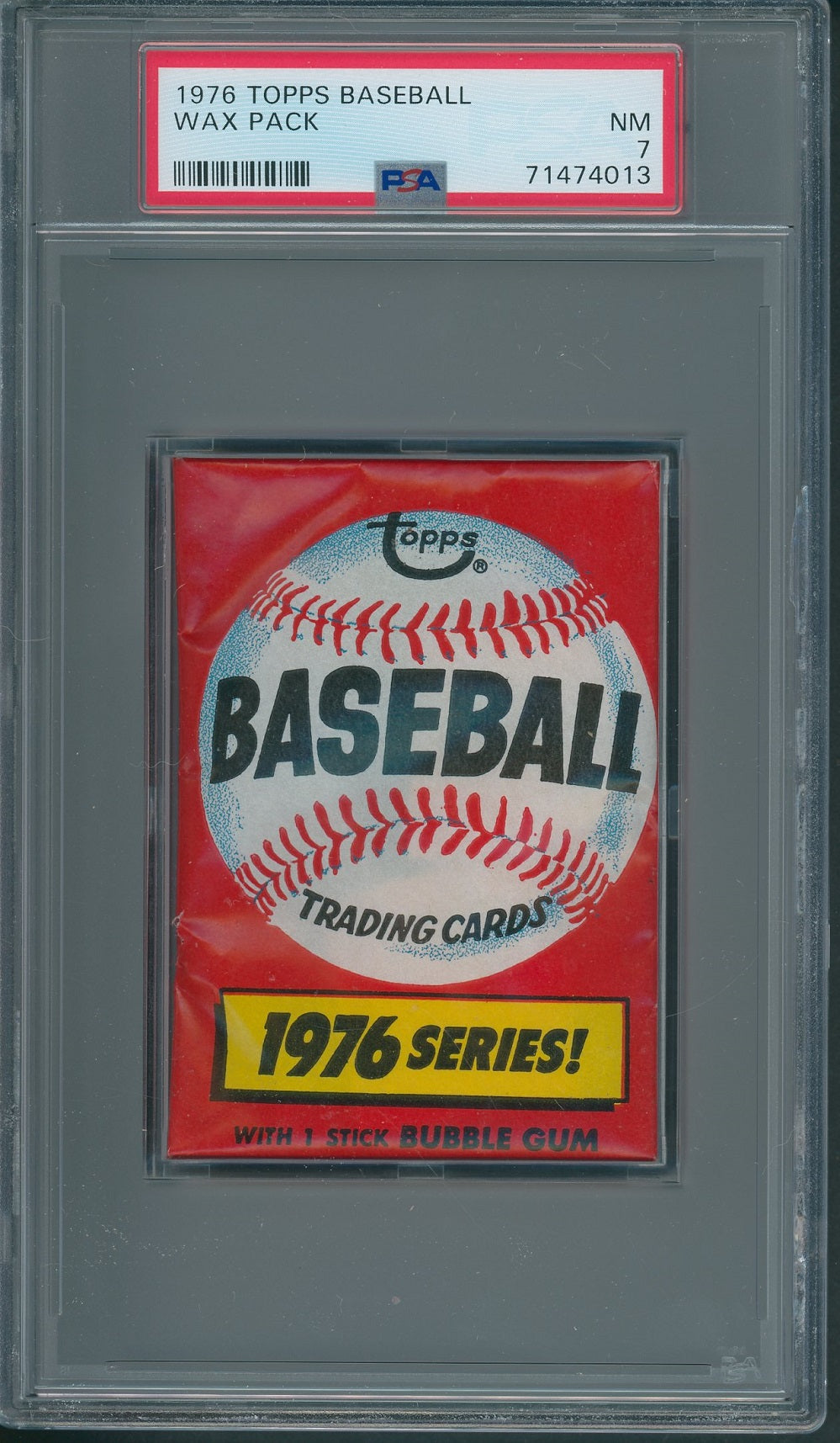 1976 Topps Baseball Unopened Wax Pack PSA 7 *4013