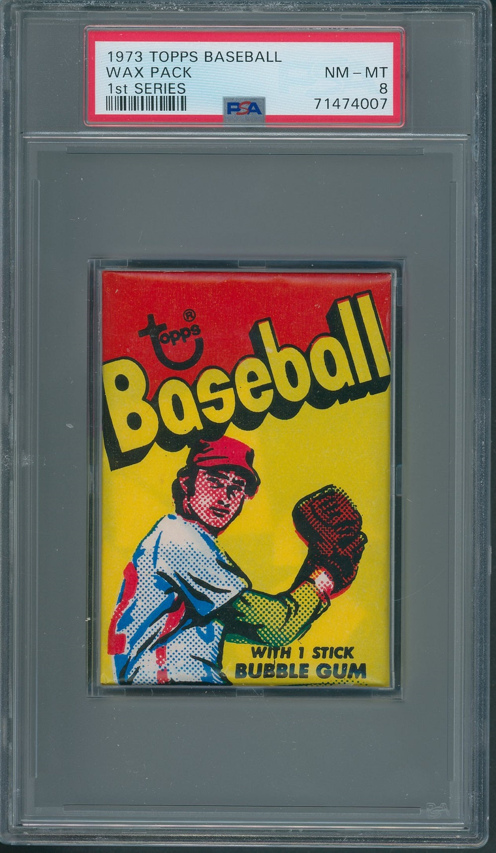 1973 Topps Baseball Unopened 1st Series Wax Pack PSA 8 *4007