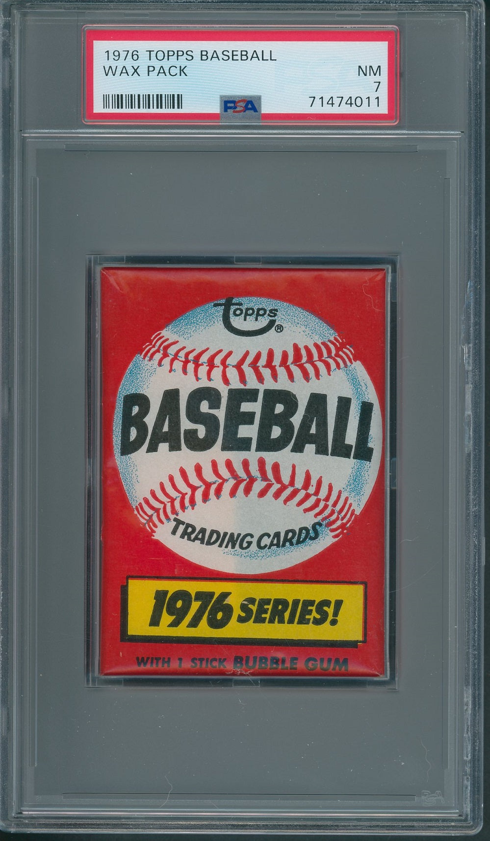 1976 Topps Baseball Unopened Wax Pack PSA 7 *4011